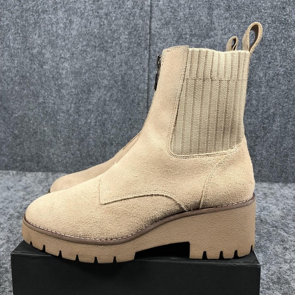 Blondo Waterproof Chelsea Booties Womens 8.5 M Beige Suede Lug Sole Ankle - Picture 5 of 16